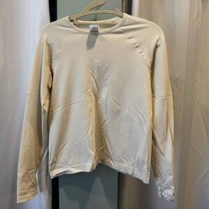 Athleta Kids textured with sparkle Long Sleeve Tee - Cream